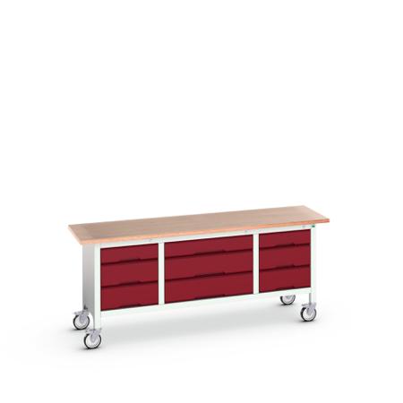 16923233.24 Bott, 9 Drawer Sheet Steel Floor Standing Storage Cabinet, 2000 x 600 x 830mm