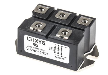 VUO82-16NO7 IXYS Bridge Rectifier Module, 88A, 1600V, 3-phase, 5-Pin