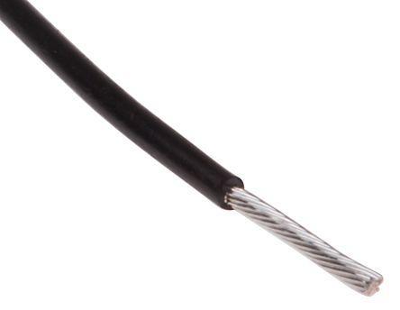 877-5500 RS Pro MIL-W-16878 Series Black, 100m PTFE MIL-W-16878 Hook Up Wire, 250 V 24 AWG