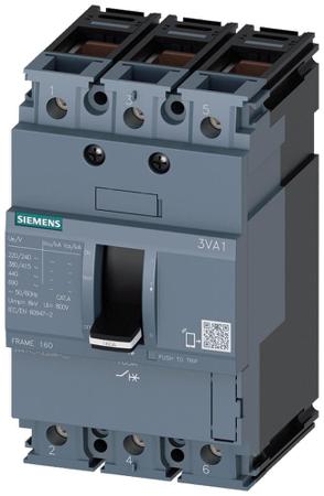 3VA1120-5ED36-0AA0 Siemens, SENTRON MCCB 3P 20A, Breaking Capacity 55 kA, Fixed Mount