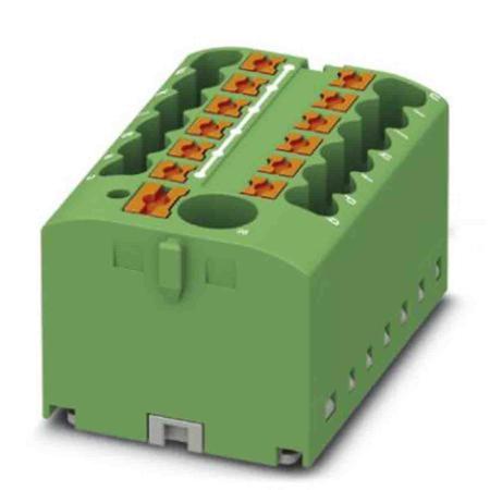 3273490 Phoenix Contact Distribution Block, 13 Way, 0.14 → 4mm², 24A, 450 V, Green