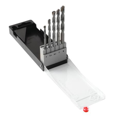T3111 CK 5-Piece Twist Drill Bit Set Set for Masonry, 8mm Max, 4mm Min