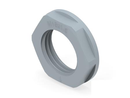 1SNG607005R0000 Grey UL 94 V2 PA 6 Cable Gland Locknut, M16 Thread