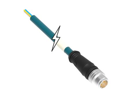 1300480056 TE Connectivity Straight Male M12 to Pigtail Cordset, 5m