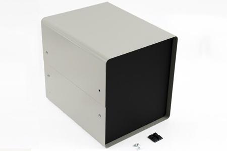 1401M Gauge Steel Project Box, Grey (Vented Back), Satin Black (Front), 305 x 203 x 229mm