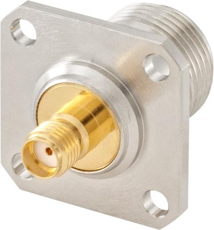32K453-K00L5 Rosenberger Straight 50Ω Adapter SMA Jack to Type N Jack 40GHz
