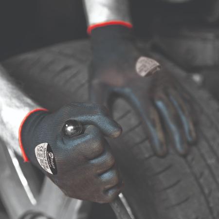 401---MAT-Bulk Polyco Healthline Black Polyurethane Assembly, Automotive Industry, Construction, Emergency Services Reusable Gloves,