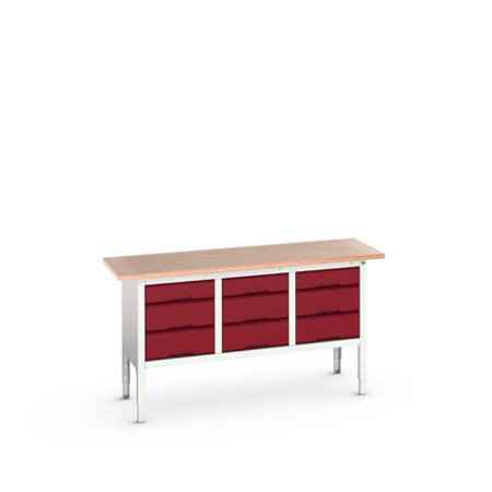 16923023.24 Bott Steel Workbench, 75kg Max Load, Adjustable Height, 930mm x 600mm x 1750mm