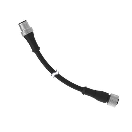 MQDEC-402SS Banner Female 5 way M12 to Male 4 way M12 Cordset, 600 mm