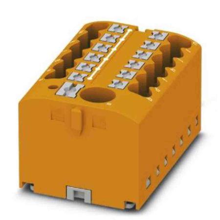 3273370 Phoenix Contact Distribution Block, 13 Way, 4mm², 24A, 450 V, Orange