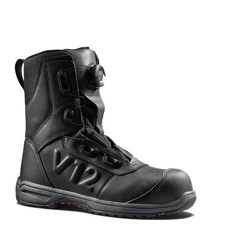 V2420 V12 Footwear Vanguard Black Fibreglass Toe Capped Men's Safety Boots, UK 10, EU 44