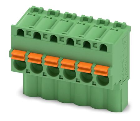 1873692 Phoenix Contact, 5.08mm Pitch, FKCVW 2.5/ 6-ST-5.08, 6 Way, Pluggable Terminal Block, Plug, Spring Cage Termination,