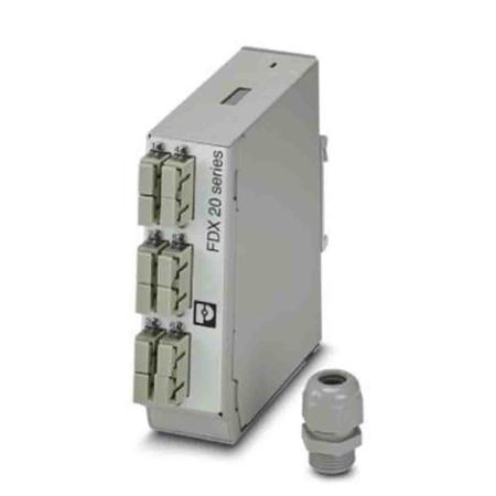 1019700 Phoenix Contact 6 Port SC Multimode Duplex Fibre Optic Patch Panel With 2 Ports Populated