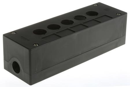 XALG05 Schneider Electric Black Plastic Harmony Push Button Enclosure - 5 Hole 22mm Diameter