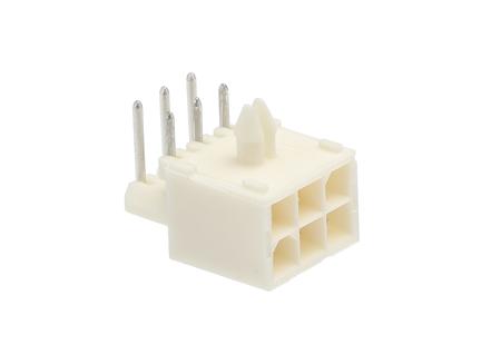 1-770969-1 TE Connectivity Mini-Universal MATE-N-LOK, 4.14mm Pitch, 6 Way, 2 Row, Right Angle PCB Header, Through Hole