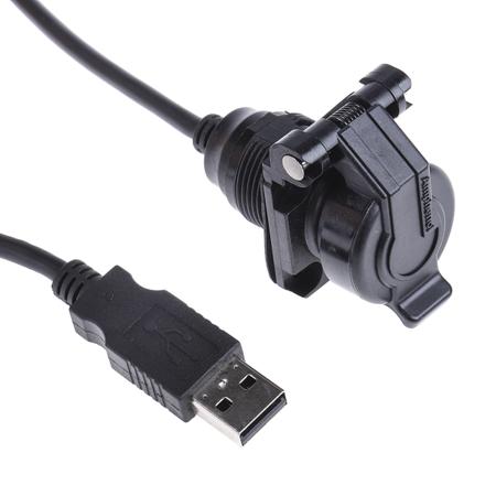 USBAPSCC2210A Amphenol Socapex Straight, Panel Mount, Female to Male- Single Port Type A 2.0 IP54 USB Connector