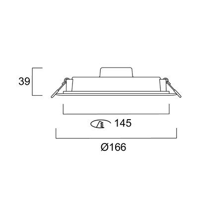 90092 Sylvania LED Spotlight, 240 V, 166 x 39 mm, 16 W