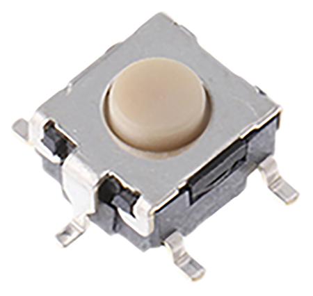 B3S-1100 Omron Button Tactile Switch, SPST 50 mA @ 24 V dc 0.8mm Through Hole