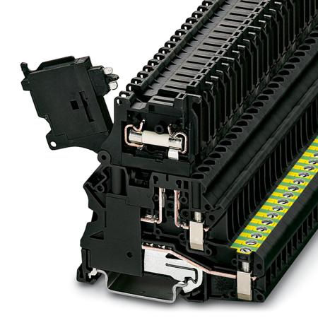3070079 Phoenix Contact  UT 4-PE/HESI LA 250 (5X20) Series Black, 1-Level, Screw Termination