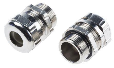 264-7358 RS Pro M25 Nickel Plated Brass Cable Gland, 6 → 11mm Cable Dia Range, IP68