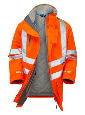 PR502-M PULSAR PR502 Orange Unisex Hi Vis Fleece Jacket, M