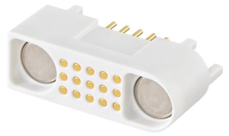 M9K103-400L Rosenberger, MultiMag 15, Straight Panel Mount15 way Magnetic Connector, Brass Contact Female, PCB Termination