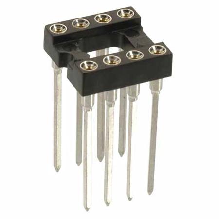 D0808-42 HARWIN, D0 2.54 mm, 7.62 mm Pitch Vertical 8 Way, Through Hole Standard Pin Open Frame IC Dip Socket, 1A