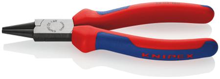 22 02 160 Knipex Round Nose Pliers, 160 mm Overall, Pointed, Straight Tip, 30mm Jaw