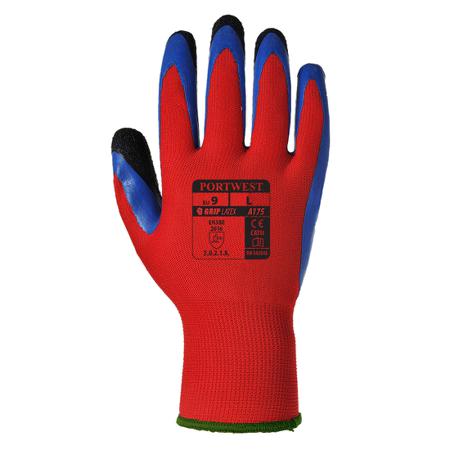 A175R4RL Portwest Purple Latex Extra Grip Gloves, Size 9, Large, Latex Coating