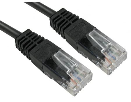 286-3668 RS PRO, 15m Cat5e, Black RJ45 to Male RJ45 Male, UTP Unshielded, Terminated PVC Sheath