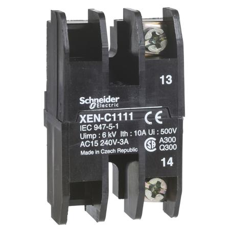 XENC1141 Schneider Electric Harmony XAC Series Contact Block for Use with XACB, XACM, 500V, DPST