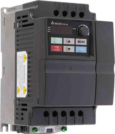 VFD022EL43A Delta Electronics Inverter Drive, 2.2 kW, 3 Phase, 400 V ac, 7.1 A, VFD-EL Series