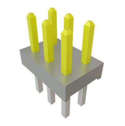 TMM-103-01-S-D Samtec TMM Series Vertical Through Hole PCB Header, 6 Contact(s), 2mm Pitch, 2 Row(s), Unshrouded