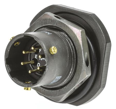 62GB-57A10-06PN Amphenol, 62GB 6 Way Panel Mount MIL Spec Circular Connector Receptacle, Pin Contacts,Shell Size 10, Bayonet Coupling,