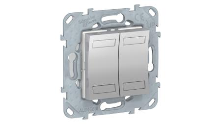 NU553130 Schneider Electric Grey 2 Gang Key Operated Socket Switch