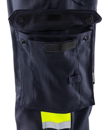 129518-171-306 Fristads 2162 ATHF Men's Trousers Navy, Yellow 108 cm Waist 80cm Leg