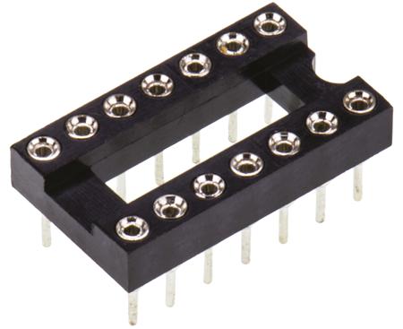 W30514TTRC Winslow 2.54mm Pitch Vertical 14 Way, Through Hole Turned Pin Open Frame IC Dip Socket, 5A