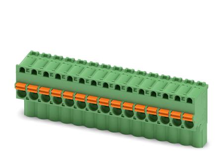 1910160 Phoenix Contact, 5mm Pitch, FKCVW 2.5/15-ST, 15 Way, Pluggable Terminal Block, Plug, Spring Cage Termination,