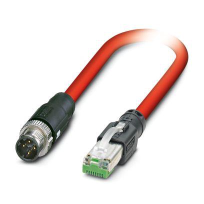 1411515 Phoenix ContactNBC, 2m Cat5, Red M12 to Male RJ45 Male Shielded, Terminated PVC Sheath
