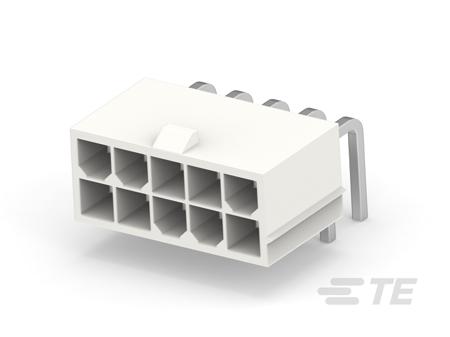 1-1586863-0 TE Connectivity VAL-U-LOK Series Right Angle Board Mount PCB Header, 10 Contact(s), 4.2mm Pitch, 2 Row(s), Shrouded