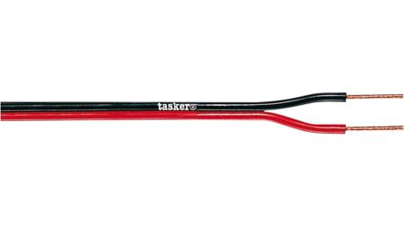 TSK 49 Tasker 2 Core Audio Cable, 0.25 mm² CSA, 1.80x3.70mm od, 100m, Black, Red
