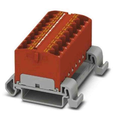 3273706 Phoenix Contact Distribution Block, 18 Way, 0.2 → 6mm², 32A, 800 V, Red