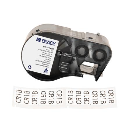 M4-141-499 Brady B-499 on Black on White Label, 25.40 mm Width