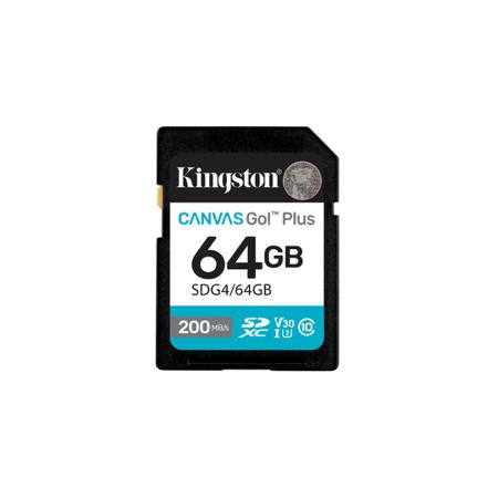 SDG4-64GB Kingston 64 GB SDXC SD Card, Class 10, U3, UHS-I, V30