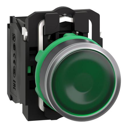XB5AW33B3 Schneider Electric Harmony XB5 Series Illuminated Push Button, NO, 22.5mm Cutout, SPST, Green LED, 24V, IP66, IP67,