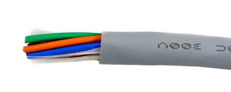 78020 SL005 Alpha Wire Ecogen Ecocable Mini Control Cable, 10 Cores, 0.15 mm² 26 AWG, Unscreened, 30 m, Grey Modified Polyphenylene