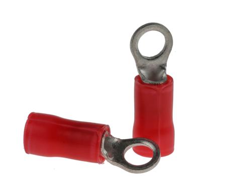 34142 TE Connectivity PLASTI-GRIP Series Insulated Tin Plated Crimp Ring Terminal, M3.5 Stud Size, 0.26mm² to 1.65mm²