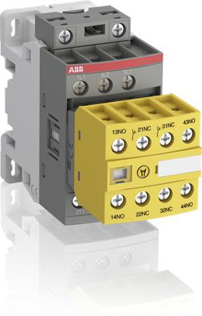1SBL137082R1322--AFS09-30-22-13 ABB Jokab AFS 3 Pole Safety Contactor - 25 A, 100 → 250 V dc, 100 → 250 V @ 50/60 Hz Coil, 3NO
