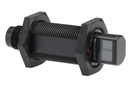 E3RA-RN21 Omron Retro-reflective Photoelectric Sensor 0.1 → 3 m Detection Range NPN IP67, IP69K Barrel Style