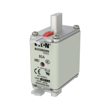 80NHG00B-690 Eaton 80A Centred Tag Fuse, NH00, 690V ac